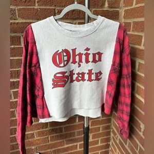 Upcycled Handmade Ohio State Crop Crewneck